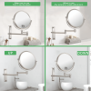 8-inch Wall Mounted Makeup Vanity Mirror, Height Adjustable, 1X / 10X Magnification Mirror, 360¬∞ Swivel with Extension Arm
