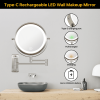 8 Inch Wall-Mounted Makeup Mirror, Double Sided 1x/10x Magnifying Makeup Mirror, 3 Colour Lights Touch Screen Dimmable Bathroom Mirror, 360¬∞ Swivel V