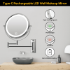 8 Inch Wall-Mounted Makeup Mirror, Double Sided 1x/10x Magnifying Makeup Mirror, 3 Colour Lights Touch Screen Dimmable Bathroom Mirror, 360¬∞ Swivel V