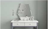 8-inch Wall Mounted Makeup Vanity Mirror, Height Adjustable, 1X / 10X Magnification Mirror, 360¬∞ Swivel with Extension Arm