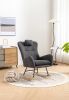 35.5 inch Rocking Chair, Soft Teddy Velvet Fabric Rocking Chair for Nursery, Comfy Wingback Glider Rocker with Safe Solid Wood Base for Living Room Be