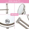 8-inch Wall Mounted Makeup Vanity Mirror, Height Adjustable, 1X / 10X Magnification Mirror, 360¬∞ Swivel with Extension Arm