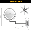 8 Inch Wall-Mounted Makeup Mirror, Double Sided 1x/10x Magnifying Makeup Mirror, 3 Colour Lights Touch Screen Dimmable Bathroom Mirror, 360¬∞ Swivel V