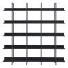 5 Tier Bookcase Home Office Open Bookshelf, Vintage Industrial Style Shelf with Metal Frame, MDF Board