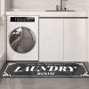 Laundry Room Rug Runner, Light Grey Runner Rug Laundry Rug Non Slip Waterproof Washable Laundry Mat - Laundry Mat Rug Runner For Laundry Room Hallway