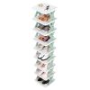 9Tier Narrow Entryway Shoe Rack Plastic Vertical Shoe Organizer Space Saving Free Standing Shoes Storage Shelf Closet Hallway