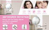 8-inch Wall Mounted Makeup Vanity Mirror, Height Adjustable, 1X / 10X Magnification Mirror, 360¬∞ Swivel with Extension Arm